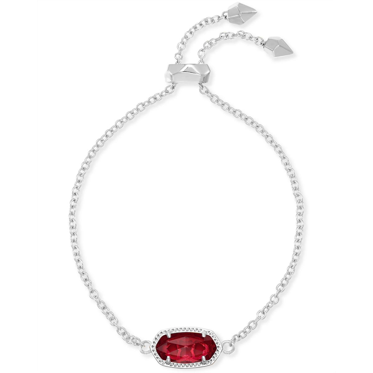 Women’s luxury bangle-Kendra Scott Elaina Bracelet in Silver with Clear Berry