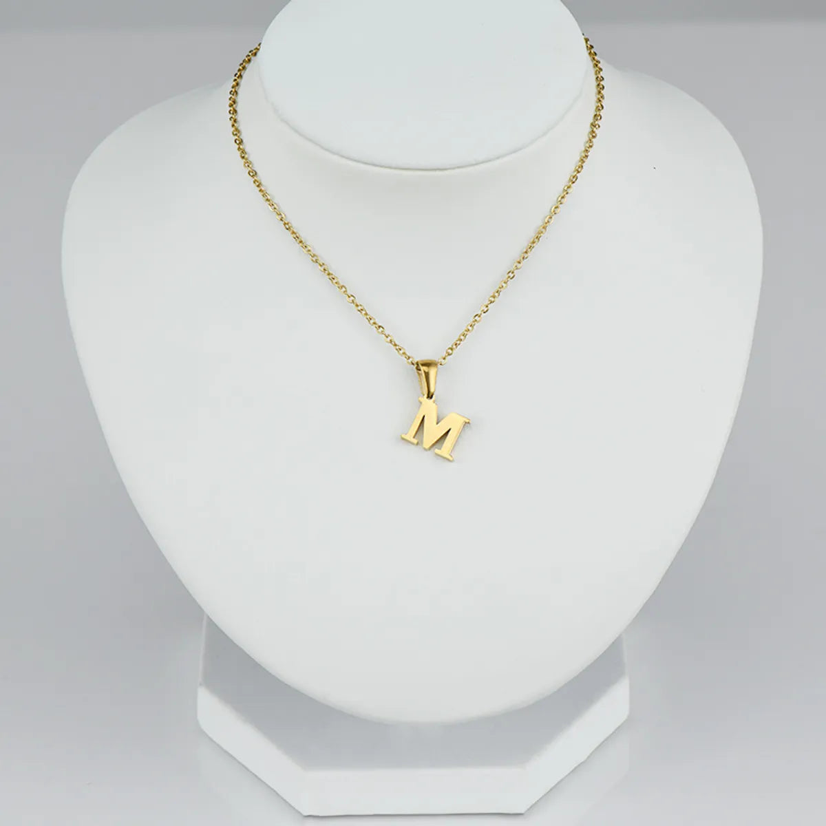 Women’s simple gold necklace-Simple Style Letter Stainless Steel Necklace 1 Piece