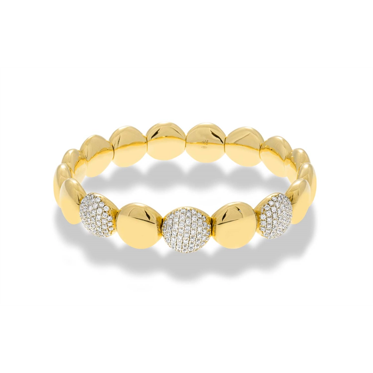 Women’s statement bracelet-Hulchi Belluni 18K Yellow Gold Tresore Diamond Disc Bracelet