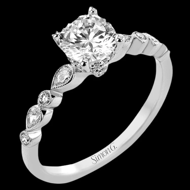 Women’s emerald and diamond engagement ring-LR3271 WEDDING SET