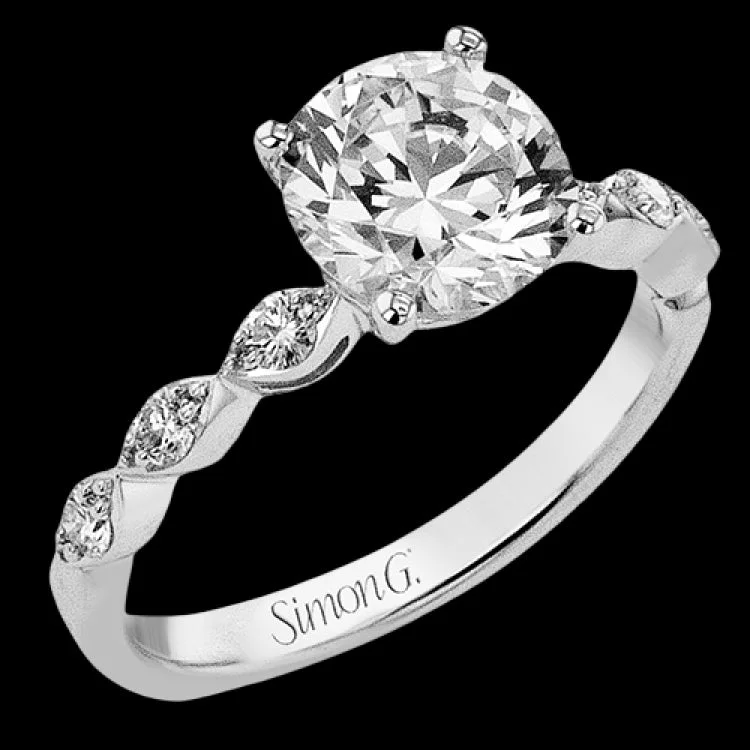 Women’s custom engagement ring with engraving-LR4017 WEDDING SET