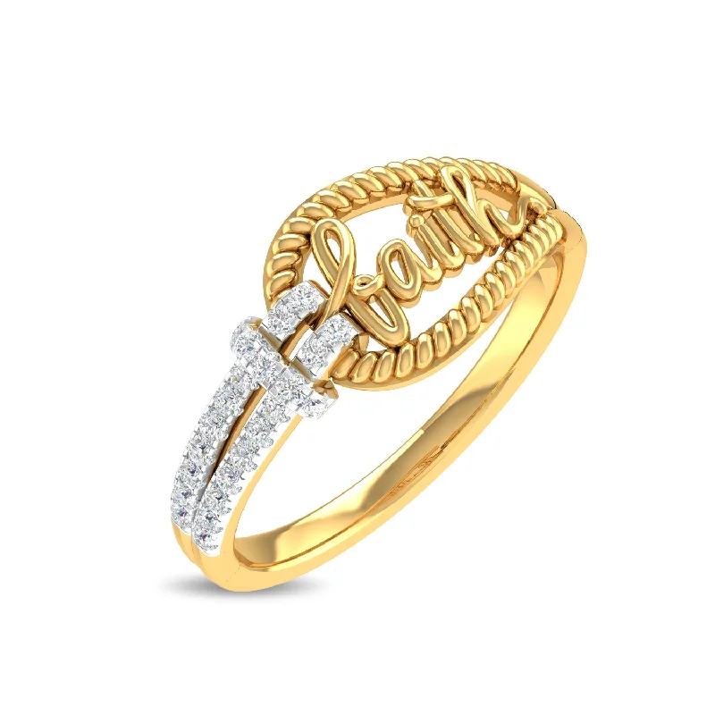 Women’s wedding band and engagement ring set-Faith Diamond Ring