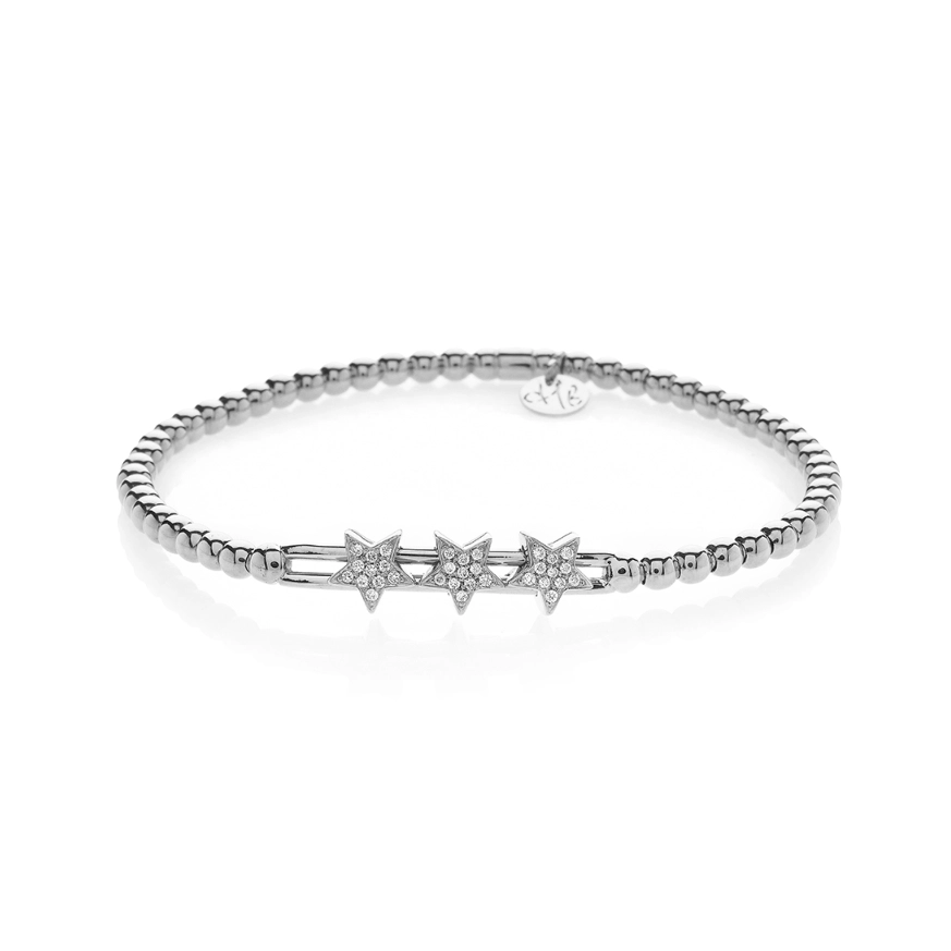 Women’s exclusive bracelet-Hulchi Belluni 18K White Gold Tresore Star Diamond Bracelet