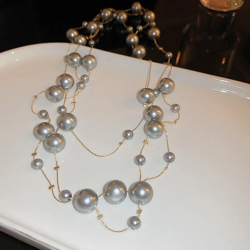 Gray Pearl Necklace