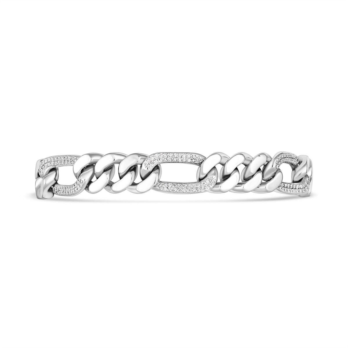 Women’s diamond bangle-Gents 18K White Gold Diamond Cuban Link Bracelet