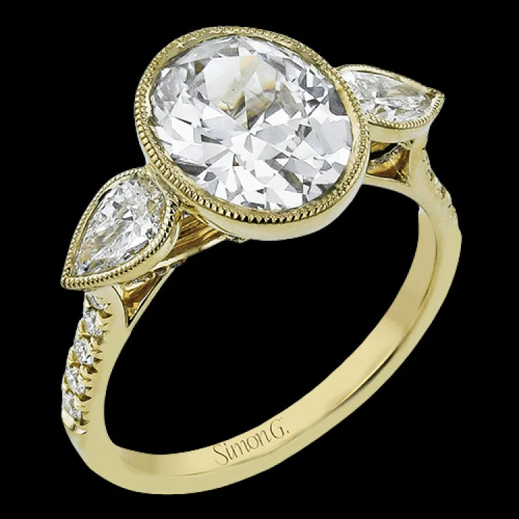 Women’s luxury engagement ring with diamonds-LR4085-OV ENGAGEMENT RING