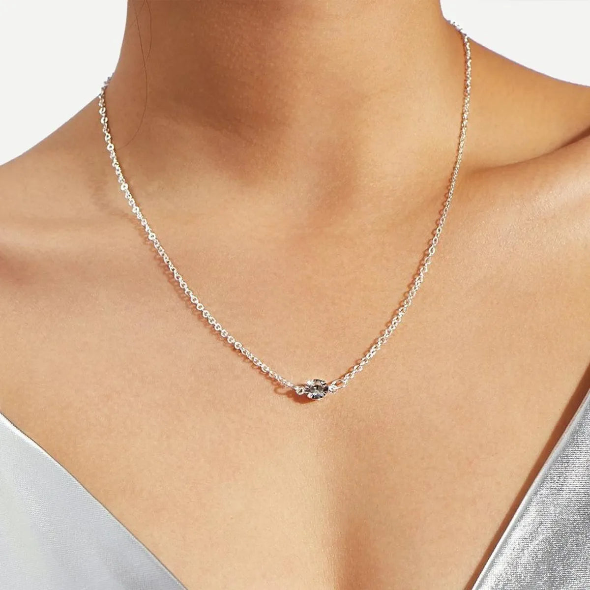 Women’s gold chain necklace-New Necklace Retro Minimalist Diamond Necklace