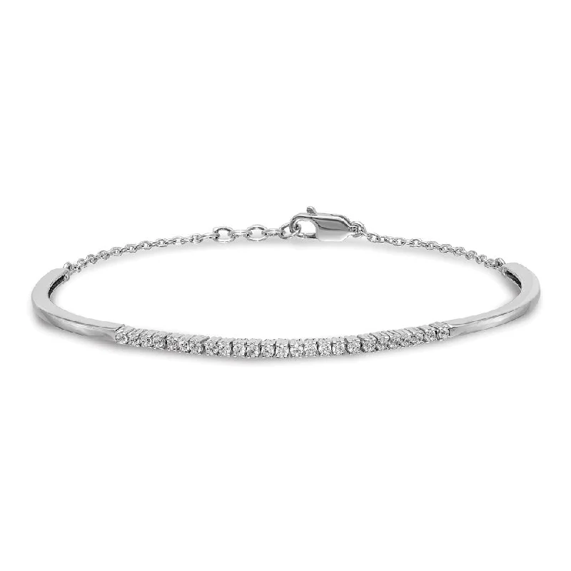 Women’s sparkling bracelet-14k White Gold Diamond Bangle Bracelet-WBC-BM3726-050-WA