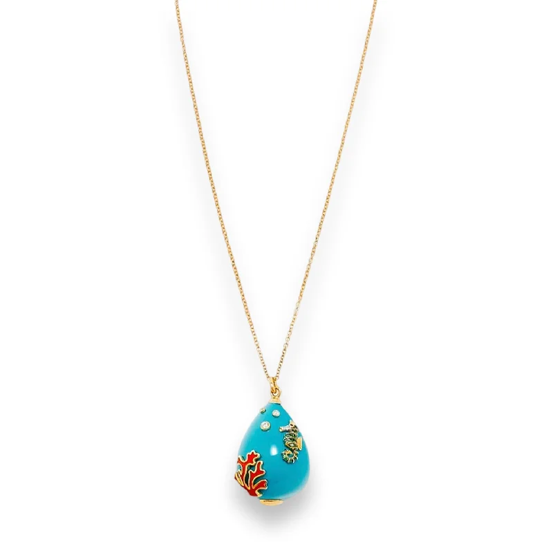 Women’s luxury necklace-Turquoise Ocean Life Pendant Necklace