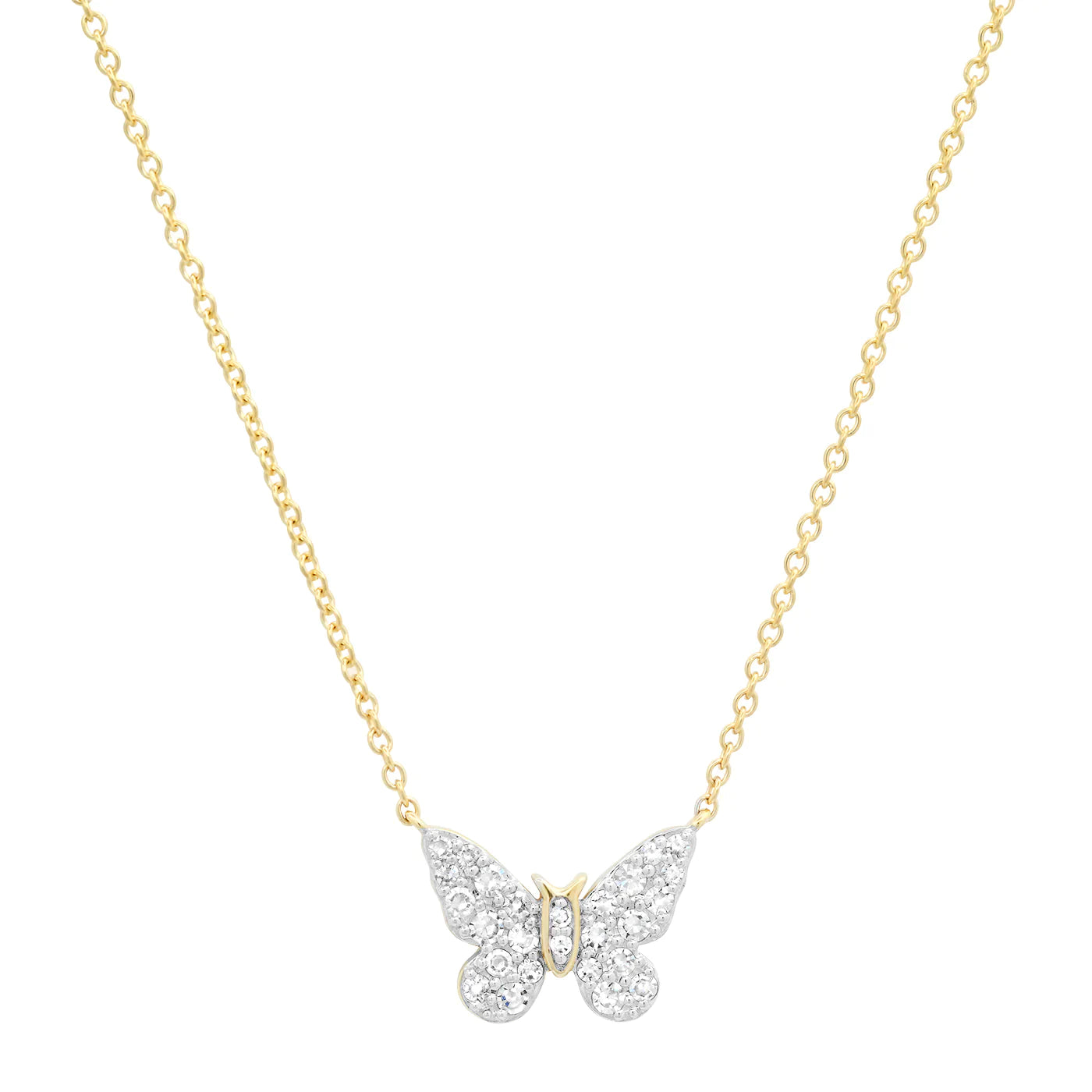 Women’s luxury gold necklace-Mini Diamond Butterfly Necklace