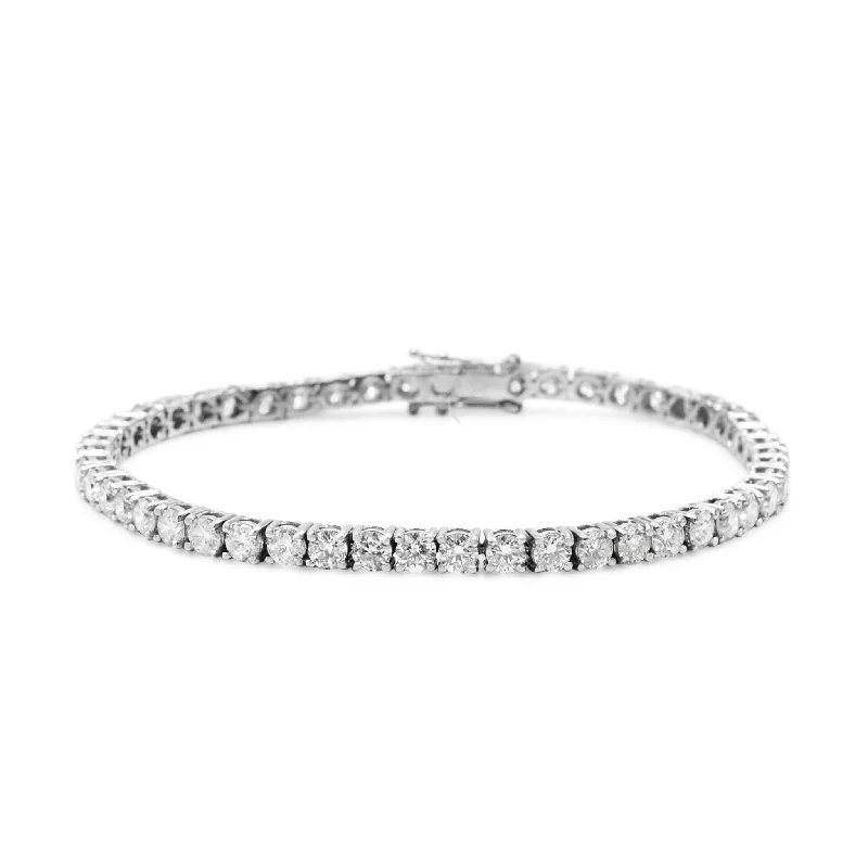 Women’s romantic gift bracelet-Brilliant Cut Diamond Set 7" Line Bracelet