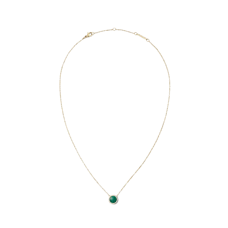 Women’s layered necklace-Audrey Necklace Malachite Gold