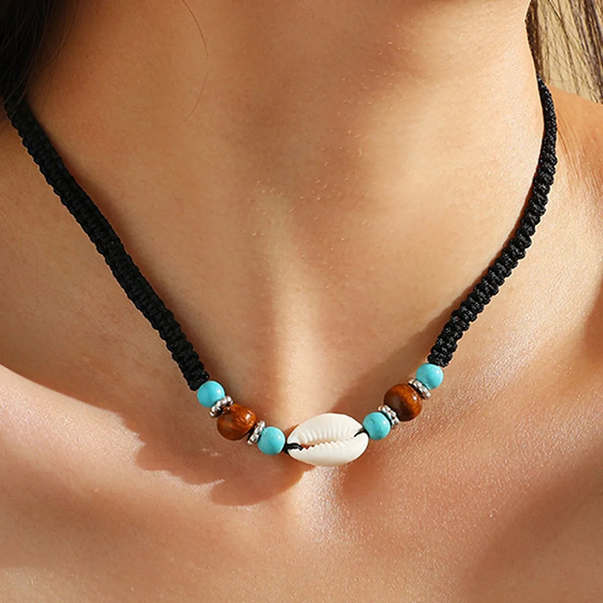 Women’s stylish necklace-Casual Beach Shell Rope Shell Beaded Braid Unisex Necklace