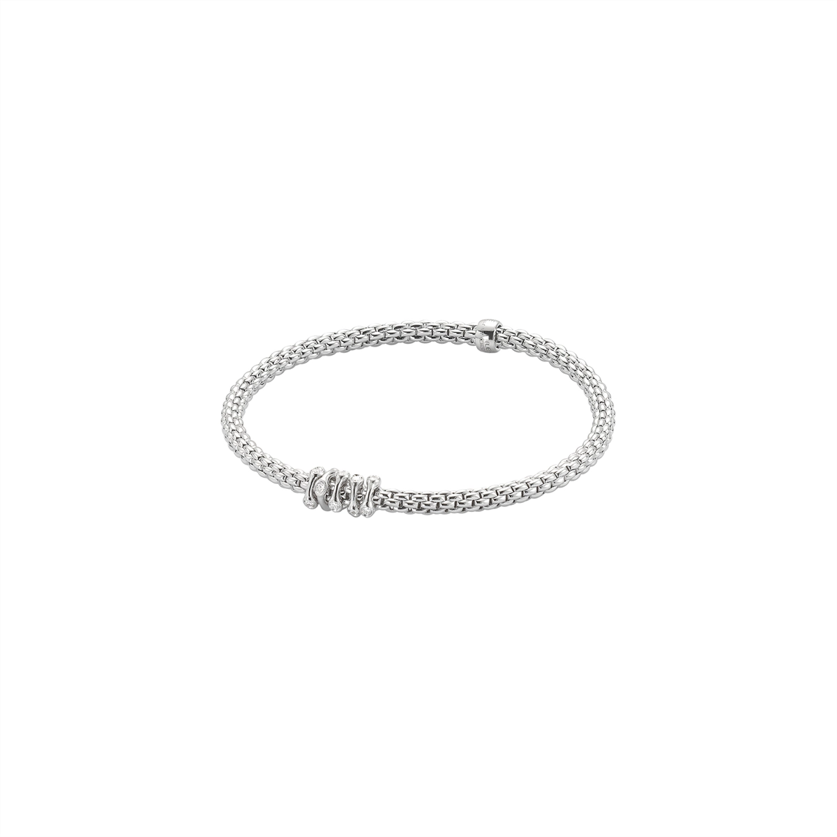 Women’s custom bracelet-Fope 18K White Gold Prima Collection Diamond Bracelet, Small Size