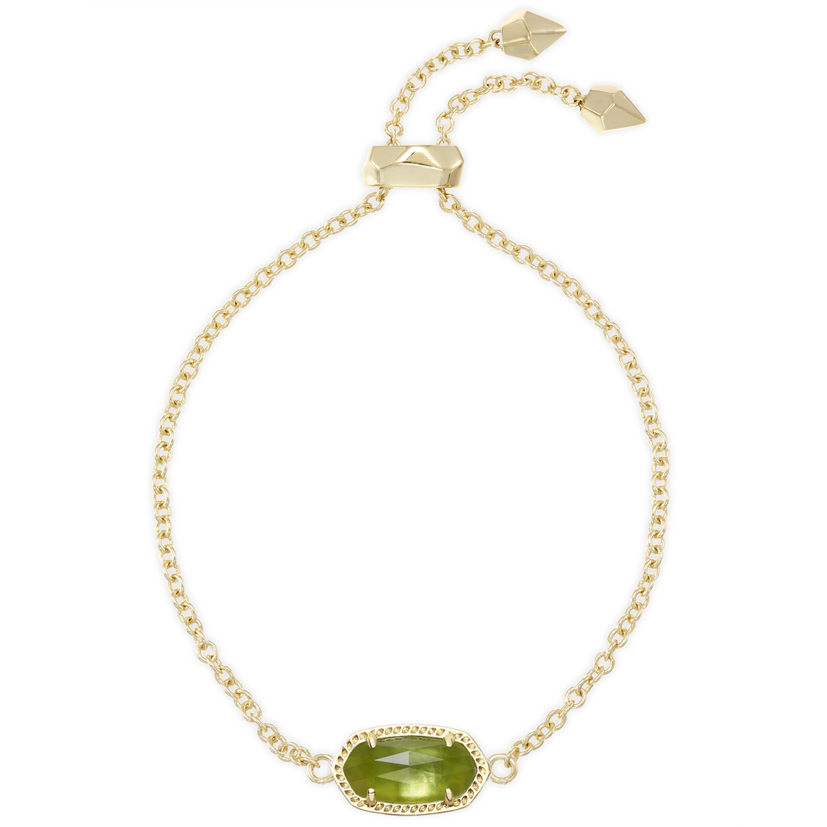 Women’s anniversary bracelet-Kendra Scott Elaina Bracelet in Gold with Peridot Illusion