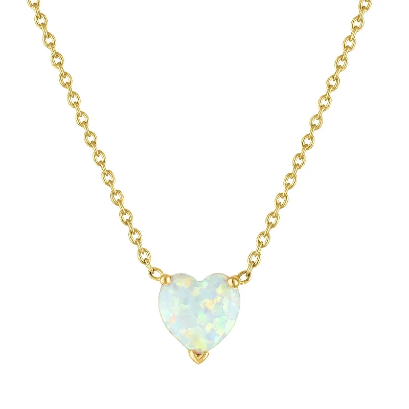 Women’s statement necklace-The Zoey Opal Heart Necklace