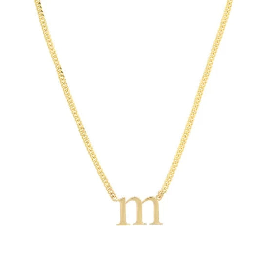 Women’s diamond pendant necklace-Lowercase Roman Times Initial Necklace