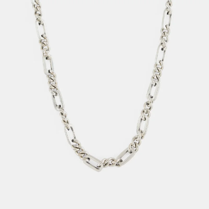 Women’s silver pendant necklace-Silver Track Chain Necklace