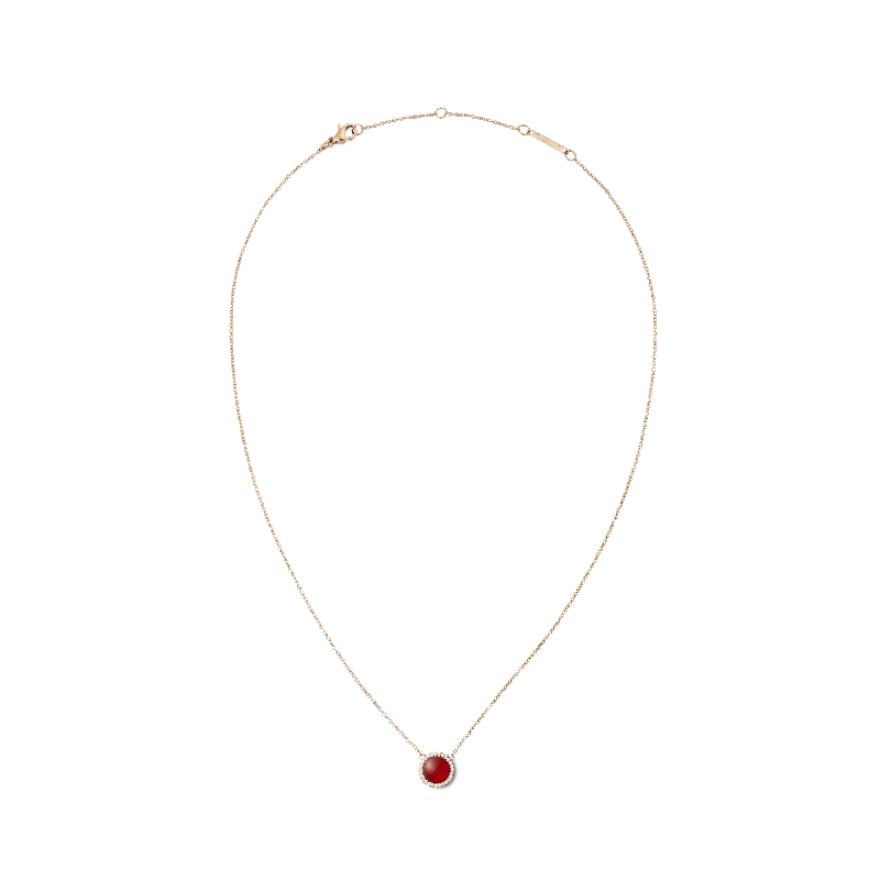 Women’s infinity necklace-Audrey Necklace  Red Agathe Rose Gold