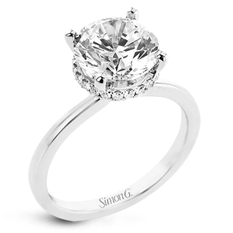 Women’s custom engagement ring with engraving-LR3254 ENGAGEMENT RING