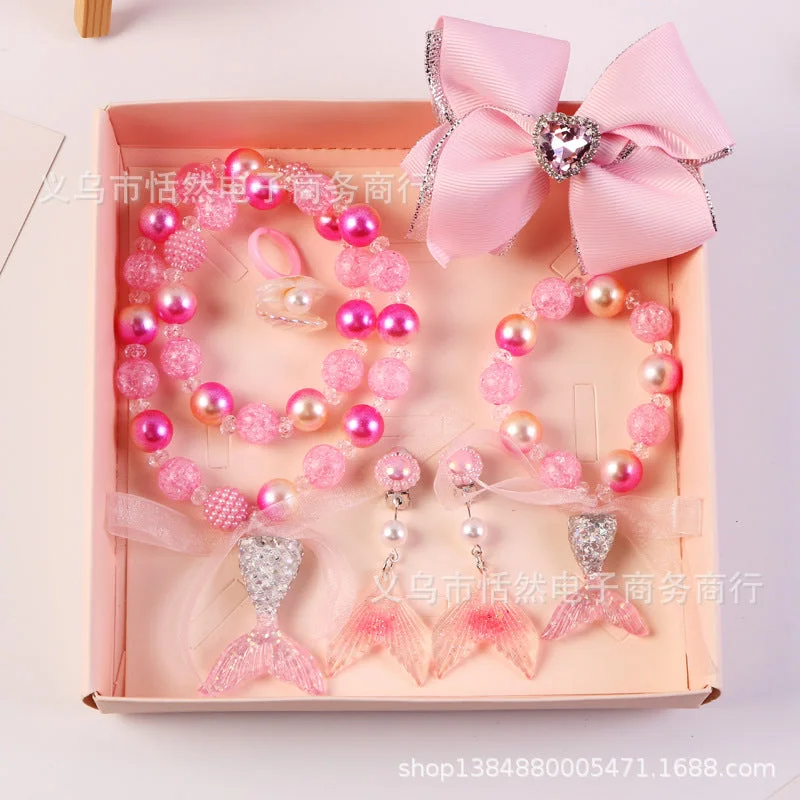 1# Pink with Fishtail 6-Piece Set [Gift Box Packaging]]