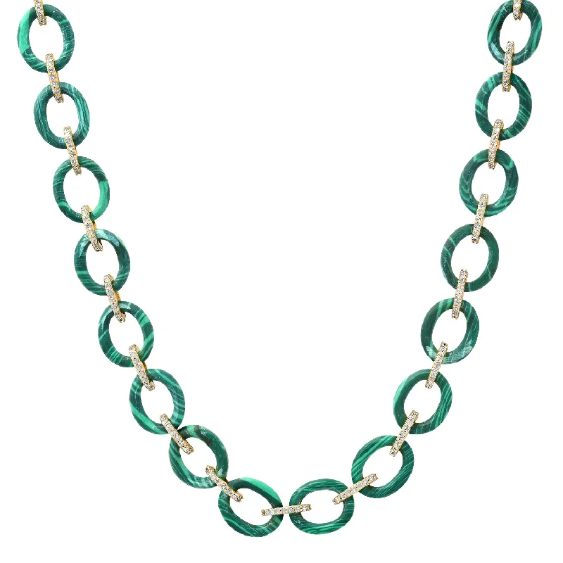 Women’s luxury gold necklace-Carved Gemstone Chain Necklace