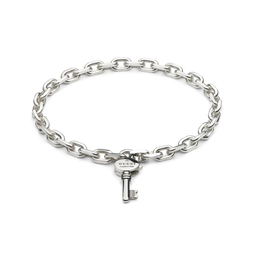 Women’s luxury charm bracelet-Gucci Sterling Silver Trademark Bracelet