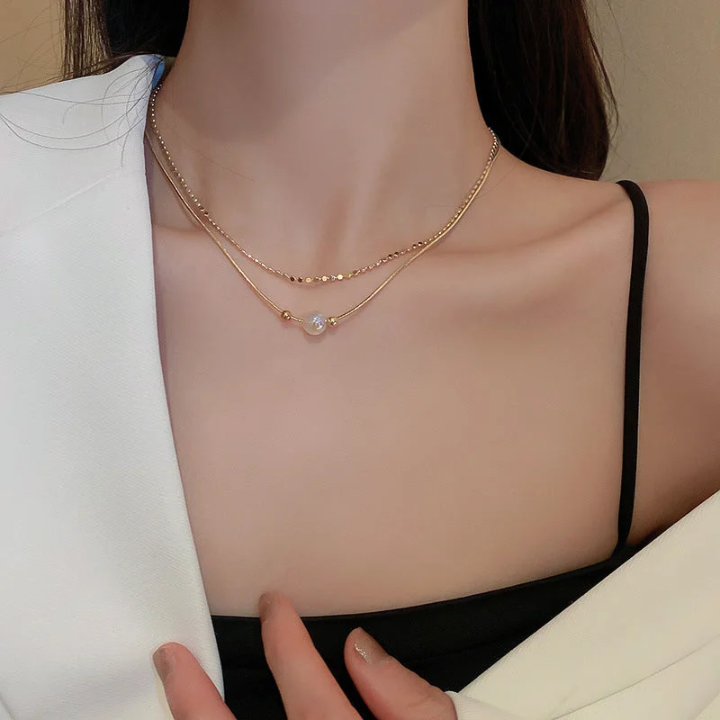 27# Necklace-Golden-Mermaid Pearl