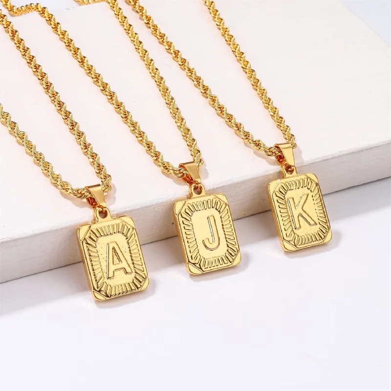 Women’s geometric necklace-Wholesale Hip-hop Rock Cool Style Letter Stainless Steel Plating 14k Gold Plated Double Layer Necklaces