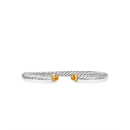 Women’s luxury gold bracelet-David Yurman 4mm Modern Cable Flex Bracelet