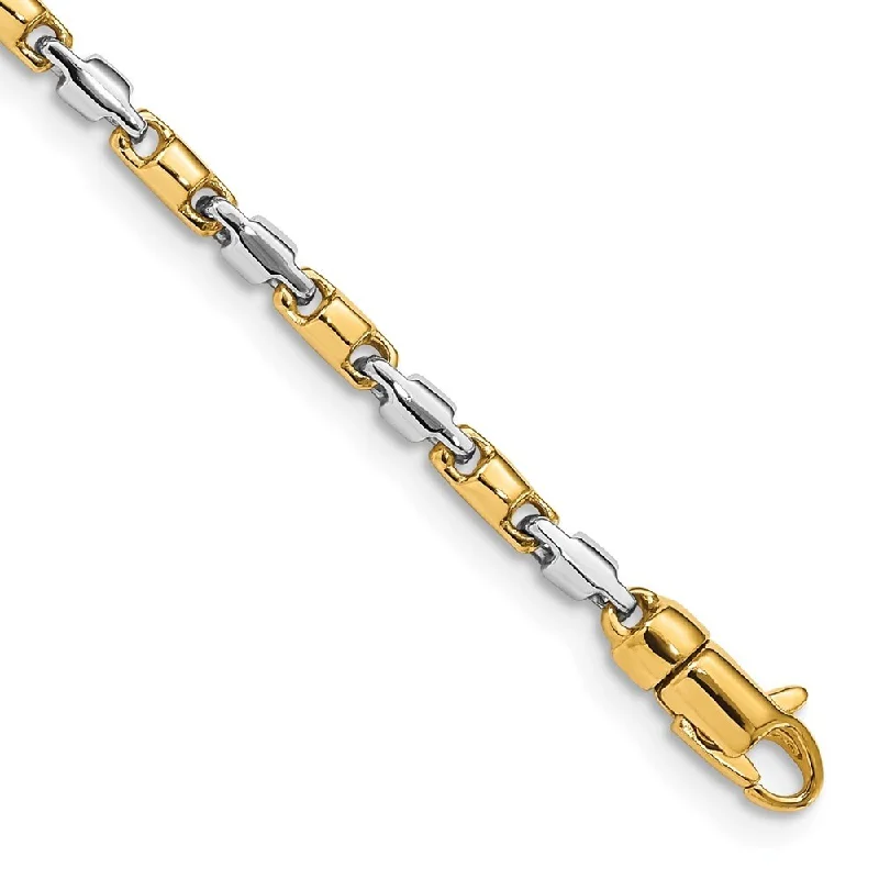 Women’s sophisticated bracelet-14k Two-tone 2.5mm Hand-polished Fancy Link Bracelet, 7"