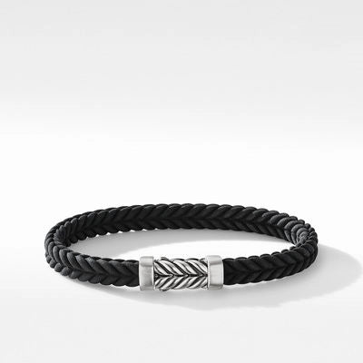 Women’s silver chain bracelet-David Yurman 6mm Chevron Bracelet