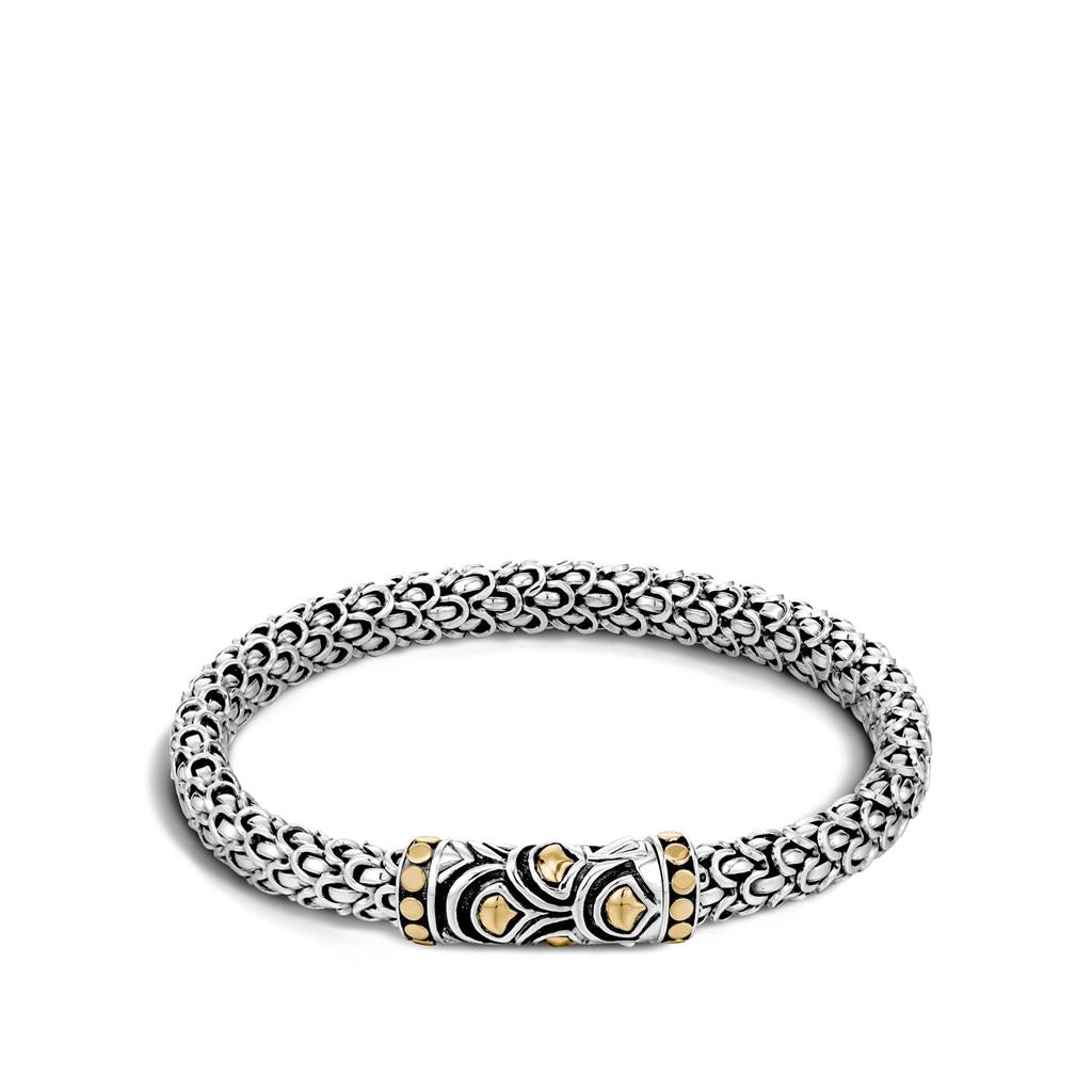 Women’s crystal bracelet-John Hardy Legends Naga Silver & 18K Gold Small Bracelet, Size M