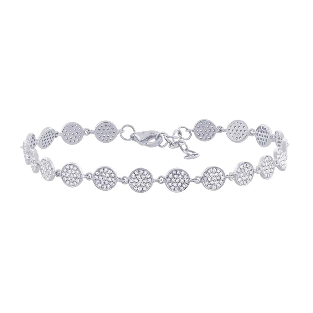 Women’s radiant bracelet-14K White Gold Diamond Pave Round Bracelet