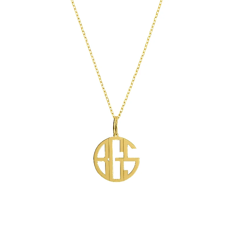 Women’s beautiful gold pendant necklace-Classic Personalized Monogram Cut Out Coin Necklace