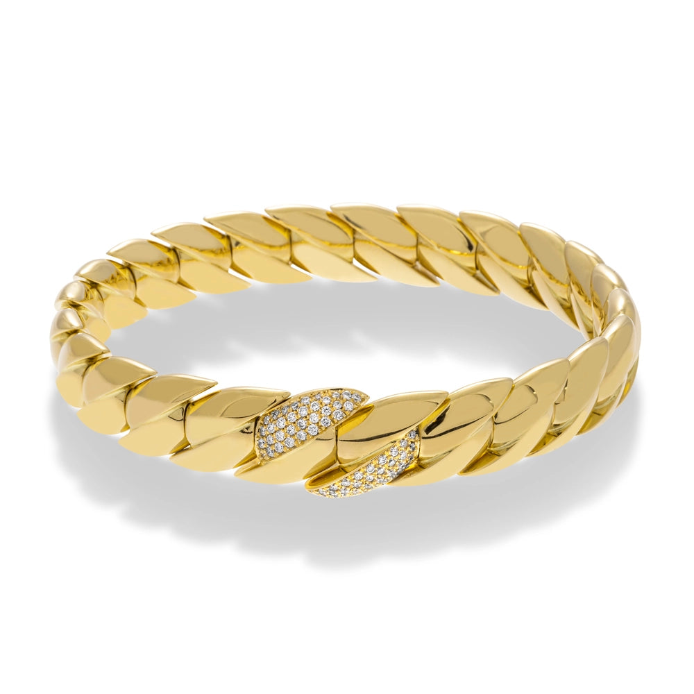 Women’s diamond bracelet-Hulchi Belluni 18K Yellow Gold Tresore Diamond Bracelet