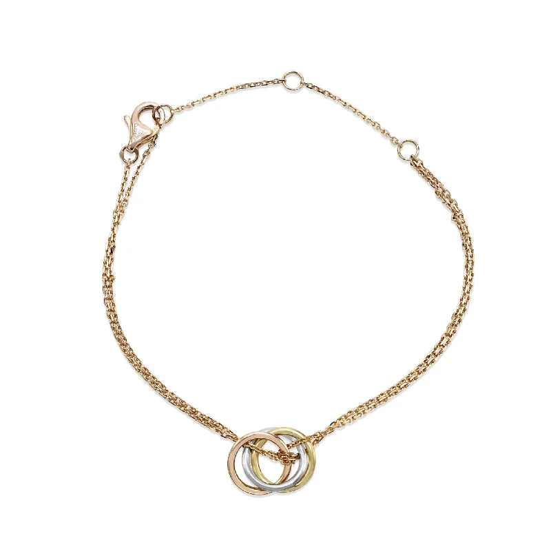 Women’s colorful bracelet-Cartier Trinity Bracelet On Chain - 18ct Gold