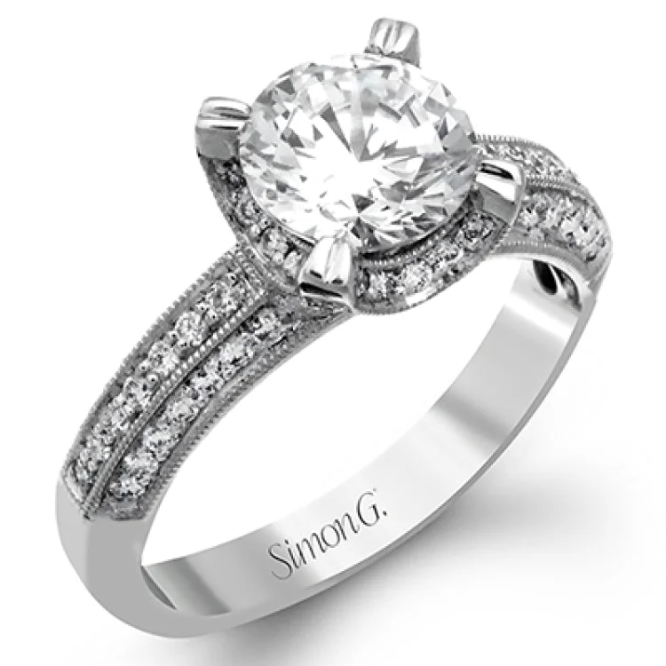 Women’s engraved engagement ring-NR155 ENGAGEMENT RING