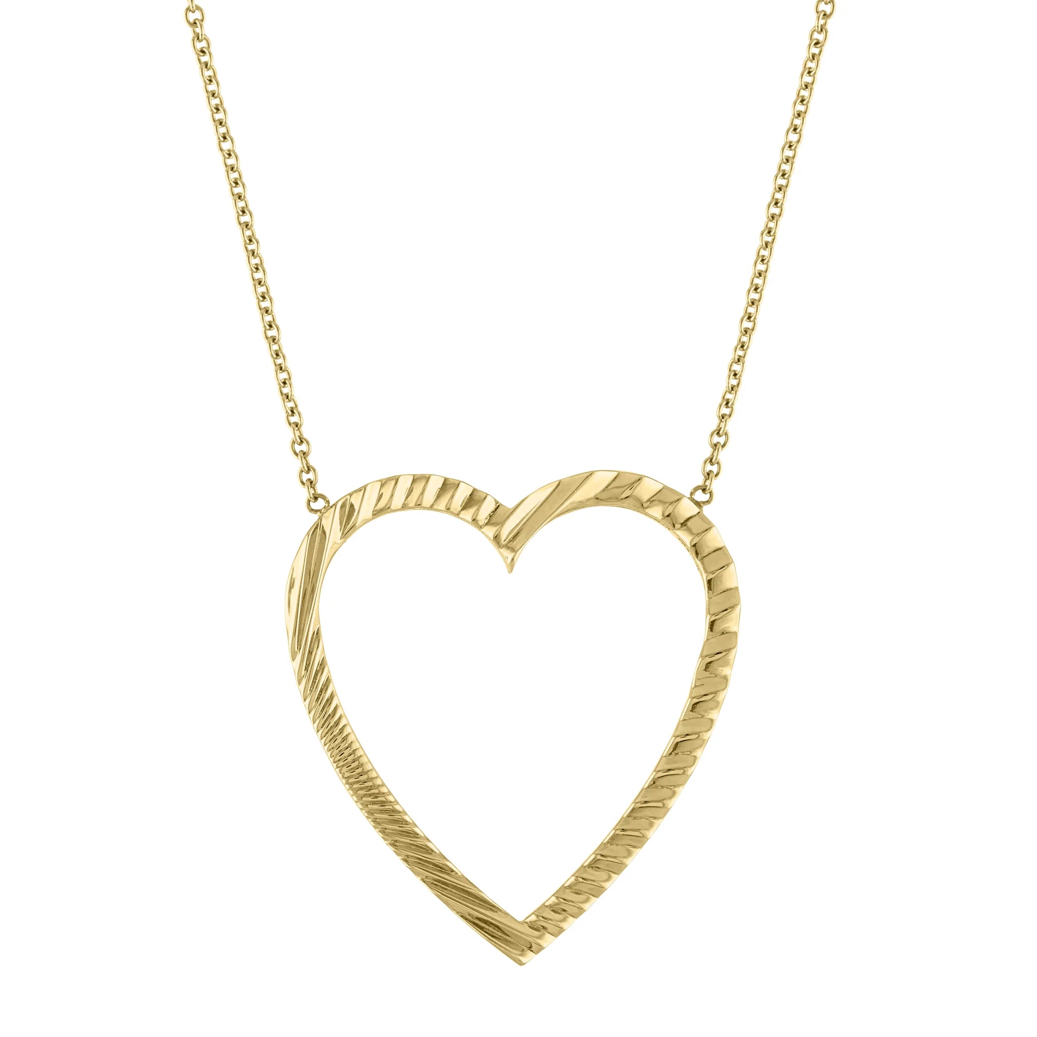 Women’s personalized necklace-Noelle Fluted Open Heart Necklace