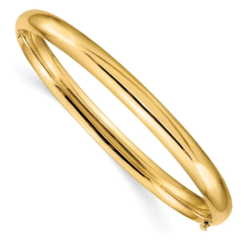 Women’s heart bracelet-14k 4/16 Oversize High Polished Hinged Bangle Bracelet-WBC-HP4/16O