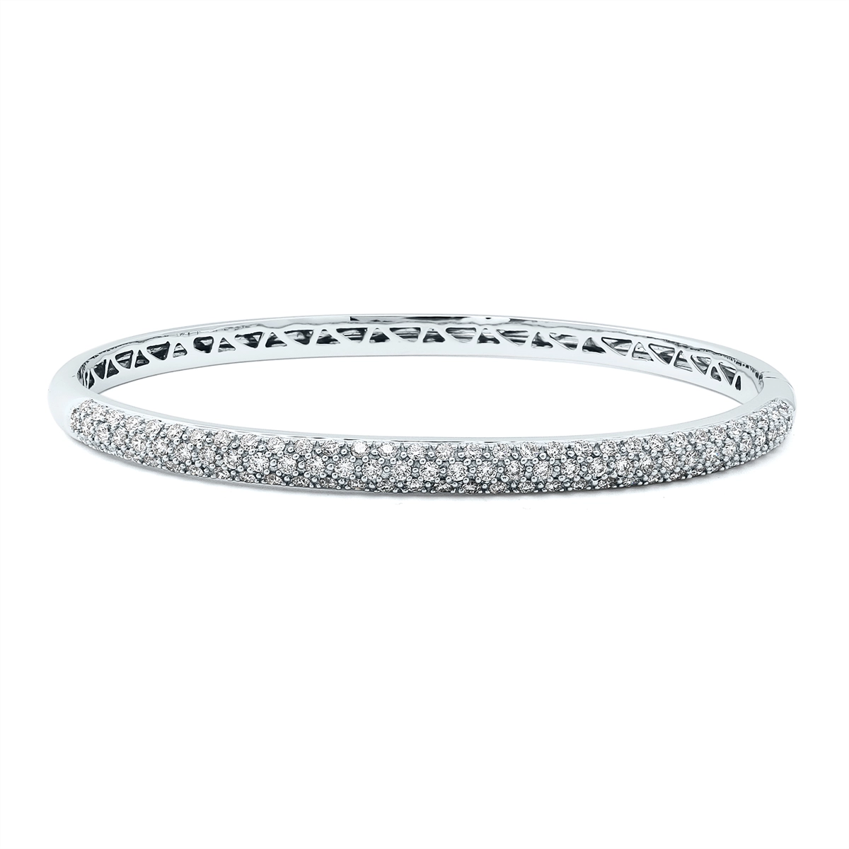 Women’s large bangle-18K White Gold Pave Diamond Bangle Bracelet