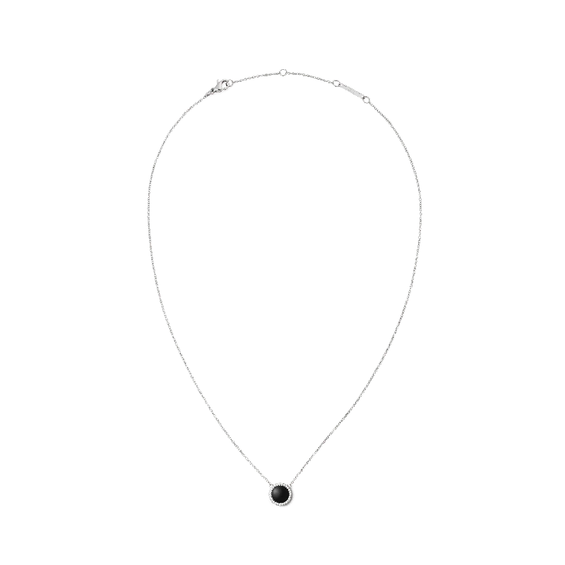 Women’s crystal necklace-Audrey Necklace Black Agathe Silver