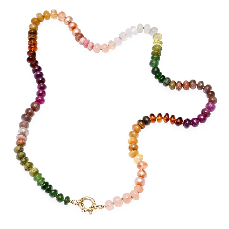 Women’s stylish necklace-Fall Foliage Semiprecious Beaded Necklace