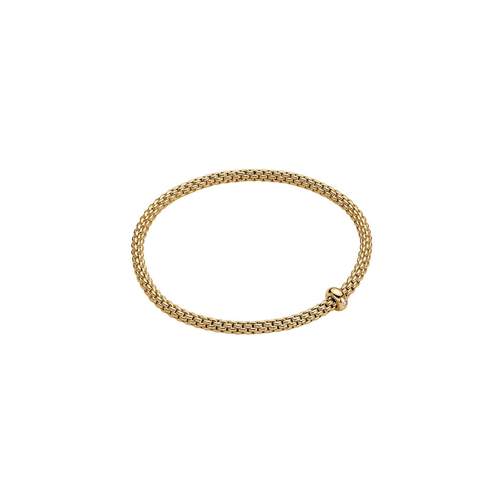 Women’s exclusive bracelet-Fope 18K Yellow Gold Prima Bracelet with Diamond Rondel in Medium