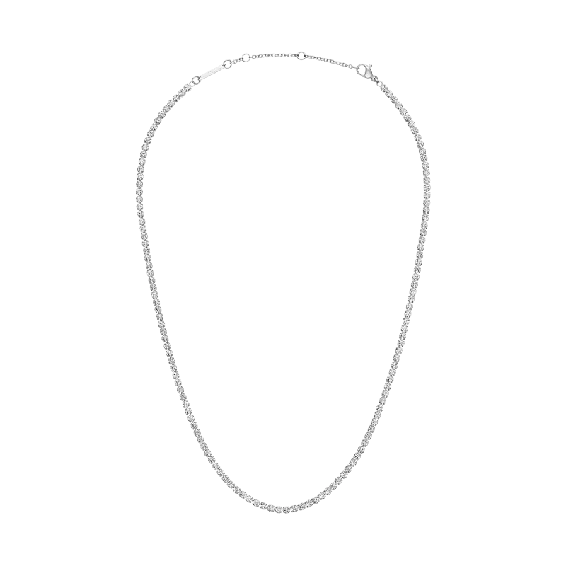 Women’s unique charm necklace-Classic Tennis Necklace Silver