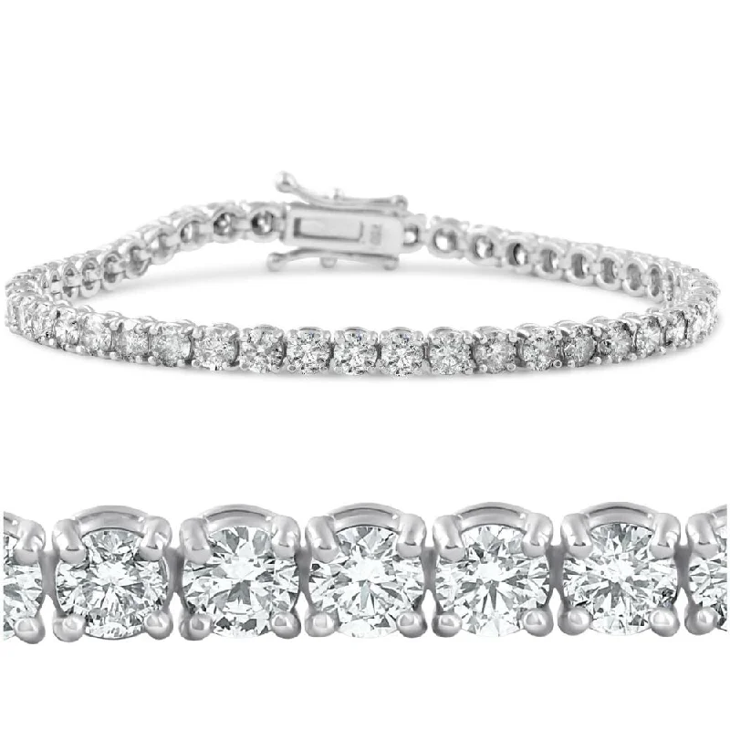 Women’s precious gemstone bangle-7ct Diamond Tennis Bracelet White Gold Women's 7" Round Cut