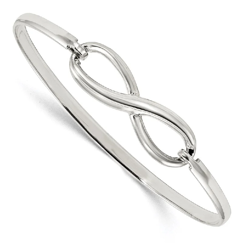 Women’s silver bracelet-Sterling Silver Infinity Bangle Bracelet-WBC-QB1138