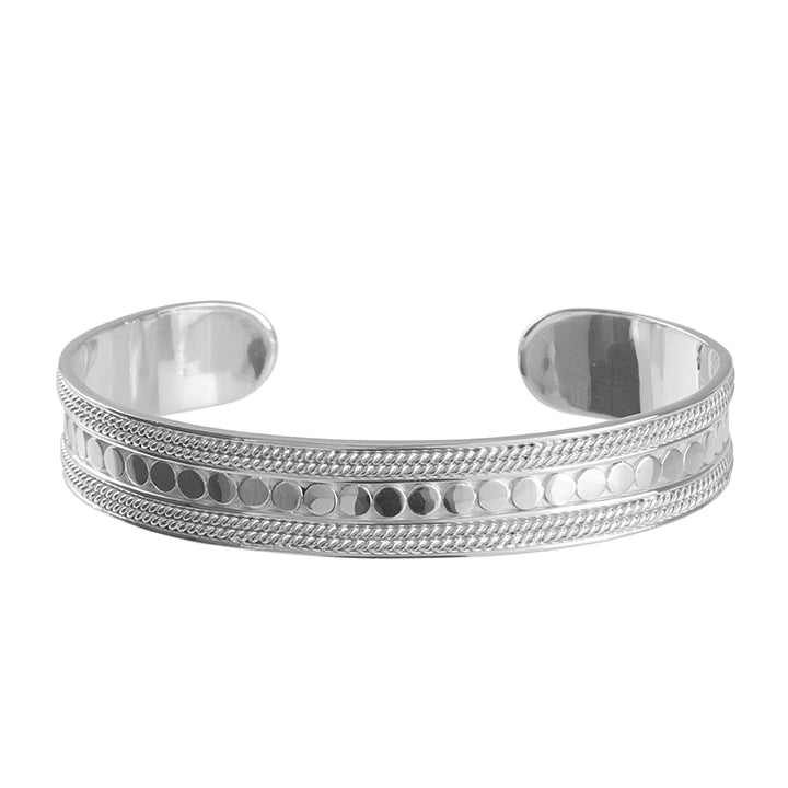 Women’s gemstone bracelet-Anna Beck Gili Skinny Cuff Bracelet - Silver