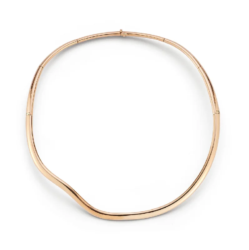 Women’s gold necklace-Julian Gold Wave Collar Necklace