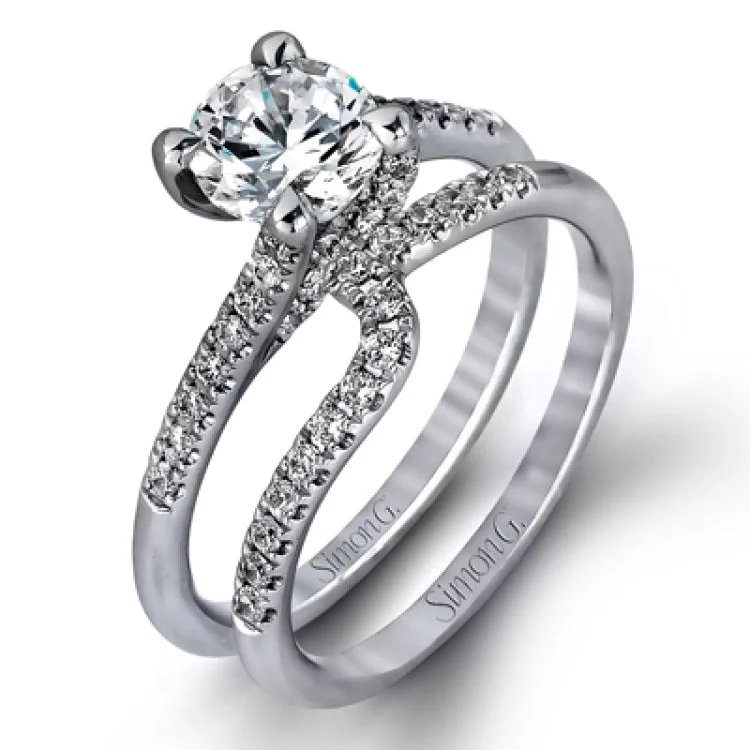 Women’s engagement ring with platinum band-CR136 WEDDING SET